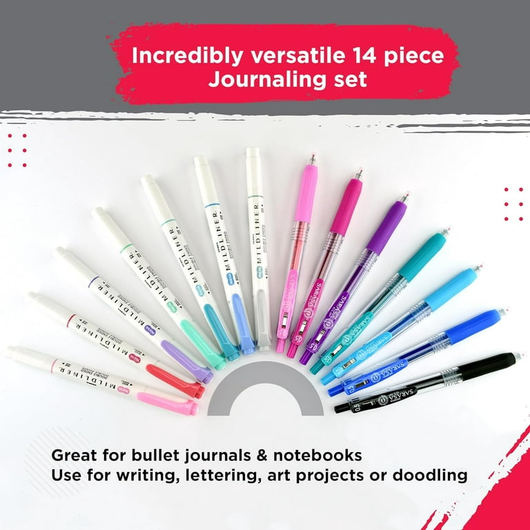 Pen, Writing Pens For Journaling With 7 Styles, 16pcs Highlighter Pen With  8 Colors Thin Lines For Writing Drawing Scrapbook