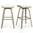 thumbnail image 3 of Set of 2 Aulani Light Brown Upholstered Metal Frame Counter Stool with Puffy Cushions, 3 of 8