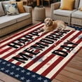thumbnail image 2 of Fsddascl 4th of July Outdoor Rug for Patio/Deck/Porch, Non-Slip Large Area Rug 4 x 6 Ft, Red Stripe Independence Day Blue Star Indoor Outdoor Rugs Washable Area Rugs, Reversible Camping Rug Carpet, 2 of 5