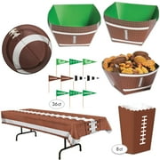Football Tailgate Game Starter Disposable Tableware 59pc Party Serveware Set