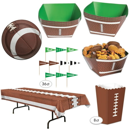 Football Tailgate Game Starter Disposable Tableware 59pc Party Serveware Set