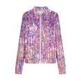 thumbnail image 5 of Ailaofu New Sequin Hoodie for Women, Long Sleeve Loose Fit Casual Jackets Fashion Full Zip Sparkly Coat Relaxed Fit Daily Wear, 5 of 5