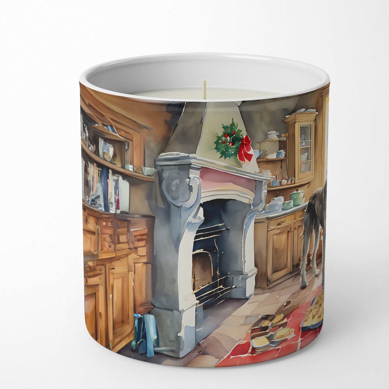 Irish Wolfhound Christmas Cookies Decorative Soy Candle 3.25 in x 3.75 in