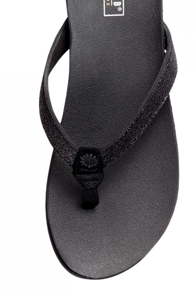 yellow box sparkle flip flops