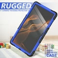 thumbnail image 3 of Dteck Heavy Case for Samsung Galaxy Tab S8 Ultra 2022 Tablet SM-X900/X906 with Built-in Screen Protector, Rugged Shockproof Kickstand Case with Shoulder Strap / Rotate Hand Strap,Blue, 3 of 7