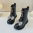 thumbnail image 4 of Eltusu Girls Riding Boots Mid Calf, Winter Chunky Thermal No Slip Windproof Boots Black Size 12 Little Kids, 4 of 8