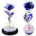 thumbnail image 3 of Kit de rosa y luz LED en cúpula de cristal para decoración del hogar, cumpleaños, boda, día de San Valentín, color morado, 3 of 6