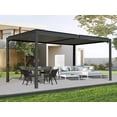 thumbnail image 6 of Domi Outdoor Living 10x16FT Louvered Pergola with Adjustable Steel Roof, Durable Metal Frame, Efficient Drainage System for Backyard, Garden and Lawn, Gray, 6 of 9