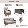 thumbnail image 5 of Bellefurn 5 Pieces Luxury Outdoor Patio Furniture Set Outdoor Conversation Set Outdoor Swivel Rocker Patio Chairs with 6" Thick Cushion,Sofa and Ottomans for Porch Deck Backyard Poolside, 5 of 13
