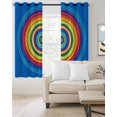 thumbnail image 2 of Colorful Circle Blackout Curtains for Bedroom/Living Room, Thermal Insulated Kitchen Curtains, Art Modern Farmhouse Rainbow Grommet Darkening Window Treatment Drapes 42"x63"x2, 2 of 8