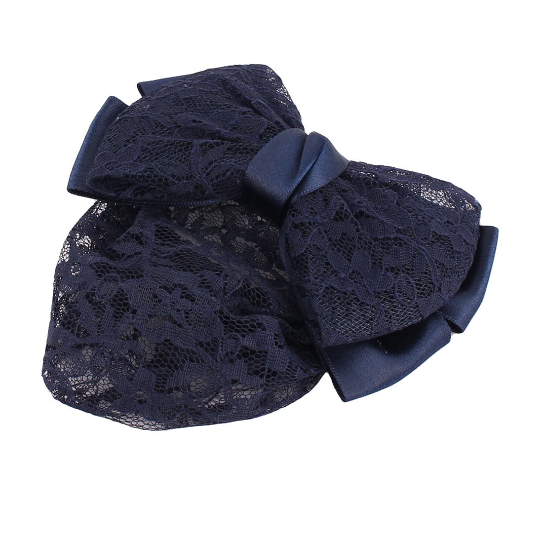 Women Bun Cover Hairnet Lace Bowknot Decor Clip Hair Snood