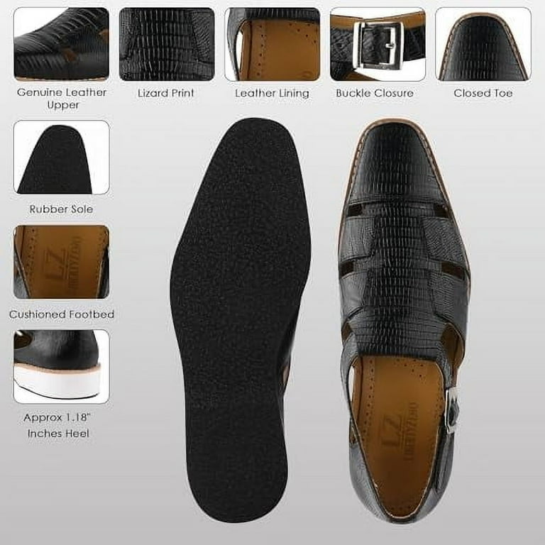 LIBERTYZENO Mens Fisherman Lizard Print Genuine Leather  display picture 3