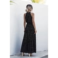 thumbnail image 3 of Mengpipi Summer Floral Dresses for Women Sleeveless Maxi Dress Loose Sundress with Belt, Black-XL(US 12), 3 of 6