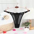 thumbnail image 2 of Aayomet Culotte Femme Taille Basse Ultra Fine Transparente en Maille (Noir, m), 2 of 5