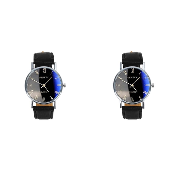 (2-Pack) 2025 Genevas Watch Men's Roman Womens Wrist Watches 110 Belt Men's Ang Digital Watch Men Watch Wrist Watches for Men Classic Watches for