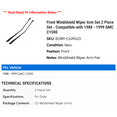 thumbnail image 2 of Front Windshield Wiper Arm Set 2 Piece Set - Compatible with 1988 - 1999 GMC C1500 1989 1990 1991 1992 1993 1994 1995 1996 1997 1998, 2 of 2