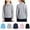 Gray, variant on Kids School Uniform Long Sleeve Polo Shirt Back to School Button Closure Comfortable Breathable Fabric