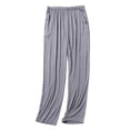 thumbnail image 2 of Hrsba Mens Pajama Pants,Summer Casual Solid Color Elastic Waist with Pockets Mens Sleep Pants for Home, 2 of 3