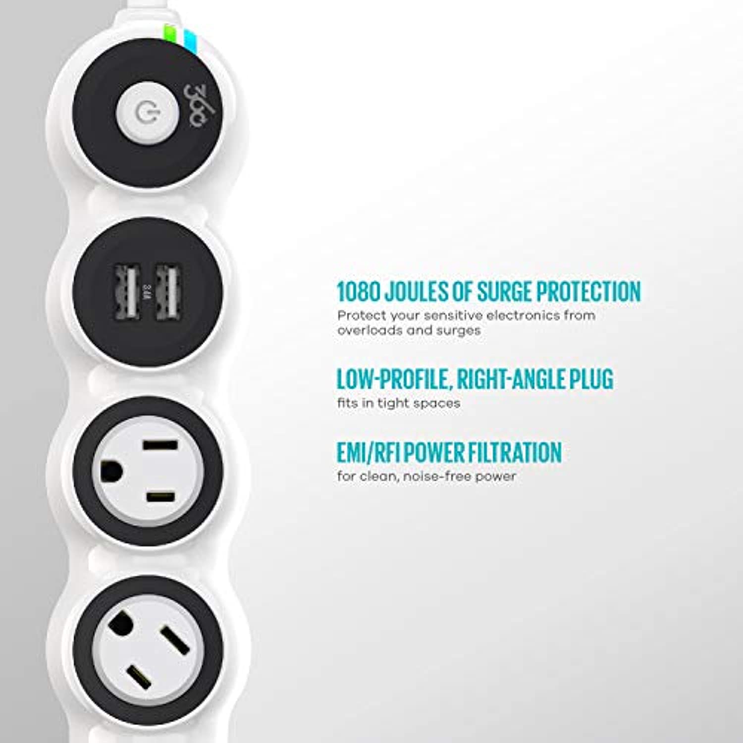 360 Electrical 107682 6 ft. 5-Outlet Surge Strip