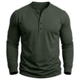 thumbnail image 5 of Stamzod Long Sleeve Henley Shirts for Men Casual Pullover Button Up Shirt Soft Home Cotton Oversized Tshirts Army Green XXL, 5 of 8