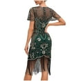 thumbnail image 3 of Xysaqa Women's 1920s Vintage Flapper Dress Embellished Fringed Sequin Dress Party Cocktail Evening Dresses for Women S-4XL （Available in Plus Size), 3 of 3