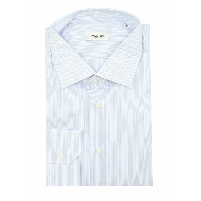 Taccaliti Chemise Habillée à Rayures Bleues / Blanches pour Homme - 41-16 (L)
