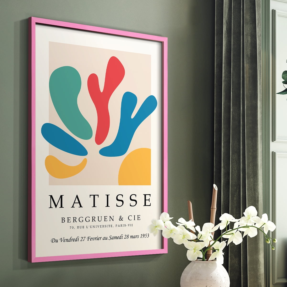 Matisse CCCXXXIII in Pink Solid Wood 8 x 10 Framed Print