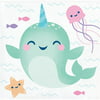 Creative Converting Narwhal Party Paper Beverage Napkins 16ct