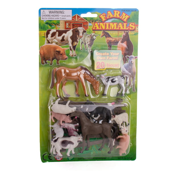 Hayes Farm Animal Toy Assortment, Horses, Pigs, Dogs, Fencing 20pc Play Set  