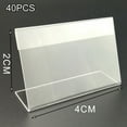 thumbnail image 2 of MYG 40 Pack Acrylic Sign Display Holders Mini Name Card Tag Label Stand Brackets Transparent L-Shape for Business Conference Office Hotel 6 Sizes Optional, 2 of 10