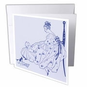 3dRose, Blue Mother and Baby, 12 Greeting Cards with envelopes