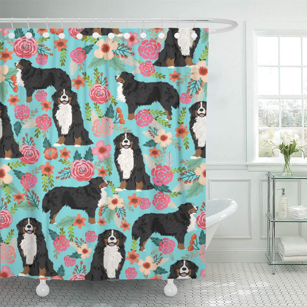 Mildew Resistant & Waterproof Polyester Decoration Bathroom Curtain My Daily Bernese Mountain Dog Shower Curtain 72 x 72 Inch