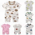 thumbnail image 4 of TOWED22 Newborn Baby Boy Summer Clothes Print Short Sleeve Romper Cotton One Piece Bodysuit Jumpsuit 0-18M Pink,12-18 M, 4 of 4