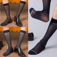 thumbnail image 3 of Sophisticated Men's Business Socks Breathable Thin Calf Length Socks Sheer Formal Suit Long Stockings for Office Use, 3 of 21
