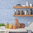 thumbnail image 2 of Papel tapiz de azulejo autoadhesivo azul, 60x300cm, estilo mosaico, pegatina de pared, película decorativa impermeable para azulejos de pared de baño y cocina JAMW Sencillez, 2 of 5