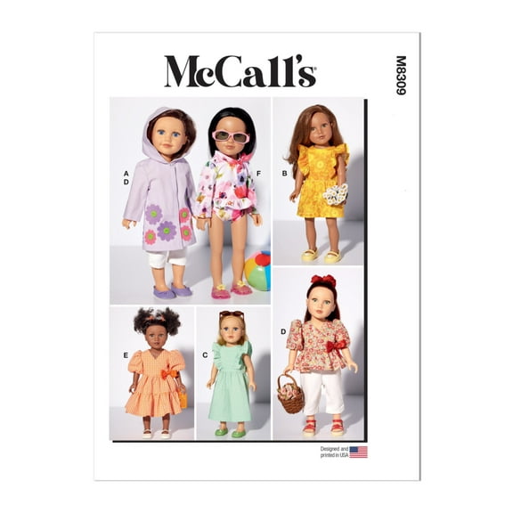 McCall's Sewing Pattern 8309 - 18" Doll Clothes, Size: OS (One Size)