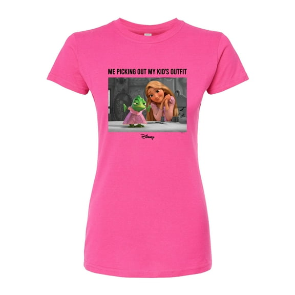 Disney Rapunzel - Me Picking Out My Kids Outfit; Unamused - Juniors Fitted Graphic T-Shirt