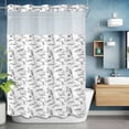 thumbnail image 2 of Farmhouse Animal No Hook Shower Curtain with Snap in Liner Rustic Plant Turtle Monkey Silhouette Abstract Tree Waterproof Bathroom Shower Curtain with See Through Top Window for Bathtub 60" x 72", 2 of 9