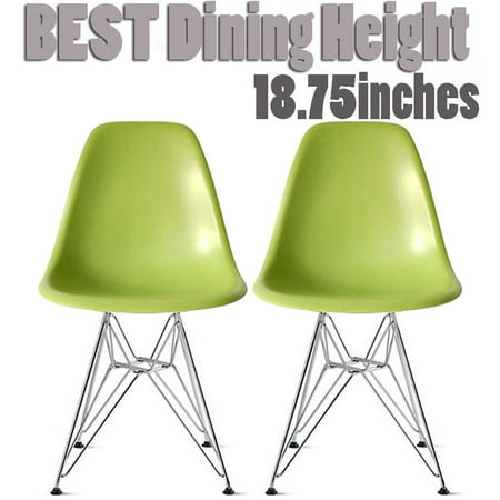 2xhome Set Of 2 Green Desk Chair Mid Century Modern Plastic Molded 2xhome Set Of 2 Green Desk Chair Mid Century Modern Plastic Molded Shell Embled Chairs Chrome Wire Metal Eiffel Side Armless No Arms Dsw For Work Office