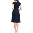 thumbnail image 3 of INSPIRE CHIC Women's Cap Sleeve Flare Dress Square Neck Business Work A Line Pleated Dresses XL Navy Blue, 3 of 5