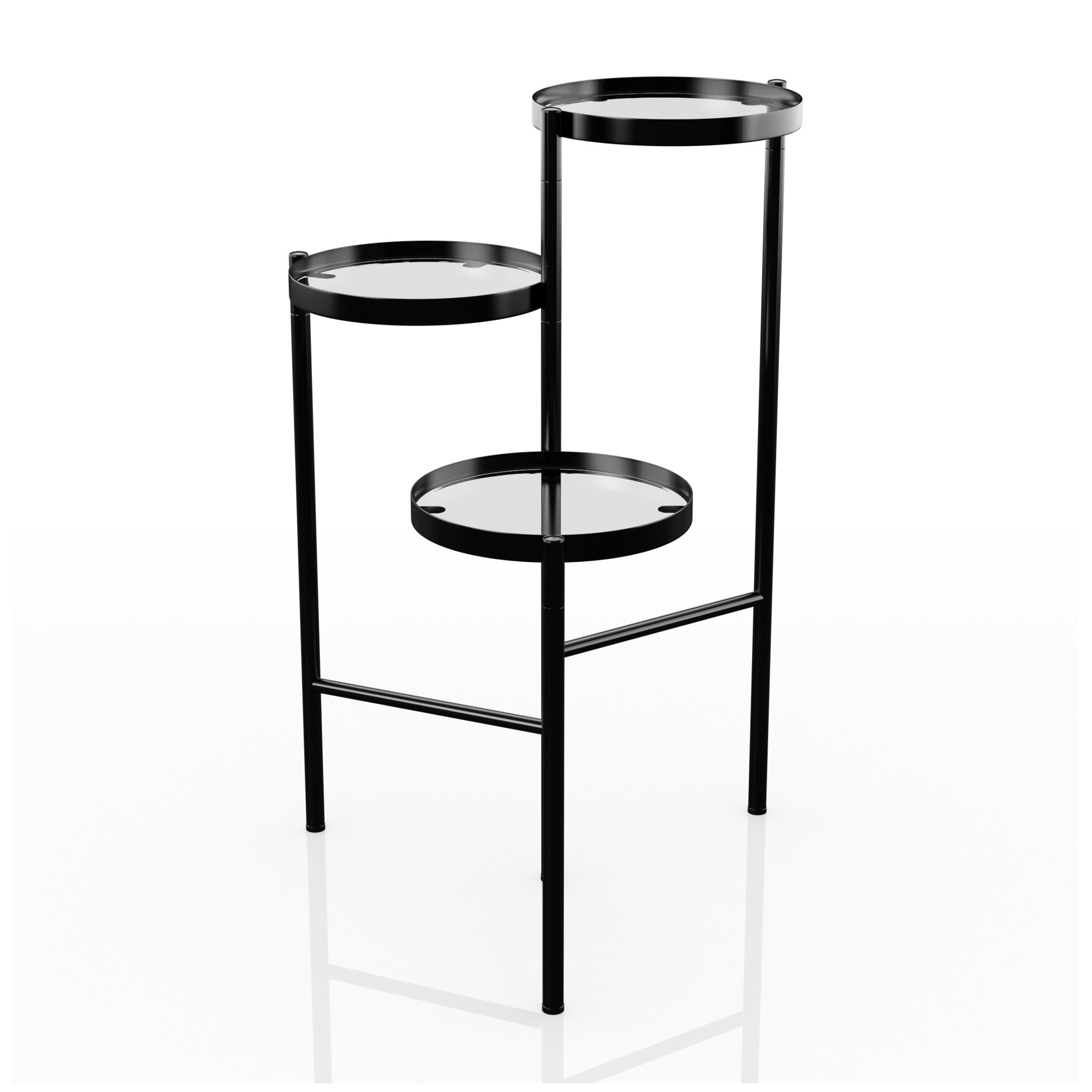 Furniture of America Selena Indoor 3-Tier Plant Stand, Black