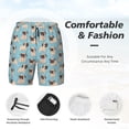 thumbnail image 5 of Lsque Mens Swim Trunks Funny Cartoon Pugs Pattern - Bathing Suit Compression Liner - Beach Swim Shorts Swimwear - (S-3XL) - Stretch Quick Dry -, 5 of 8
