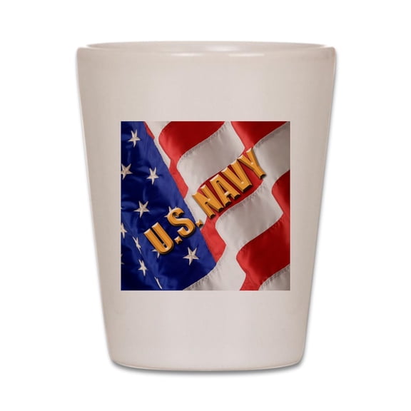 CafePress - U.S. Navy - White Shot Glass, Unique and Funny Shot Glass