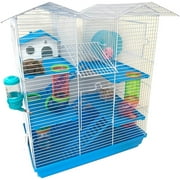 Large 5-Story Mansion Twin Tower Crossover Level Play Tube Hamster Habitat Mouse Home Rodent Gerbil House Mice Rat Wire Animal Cage