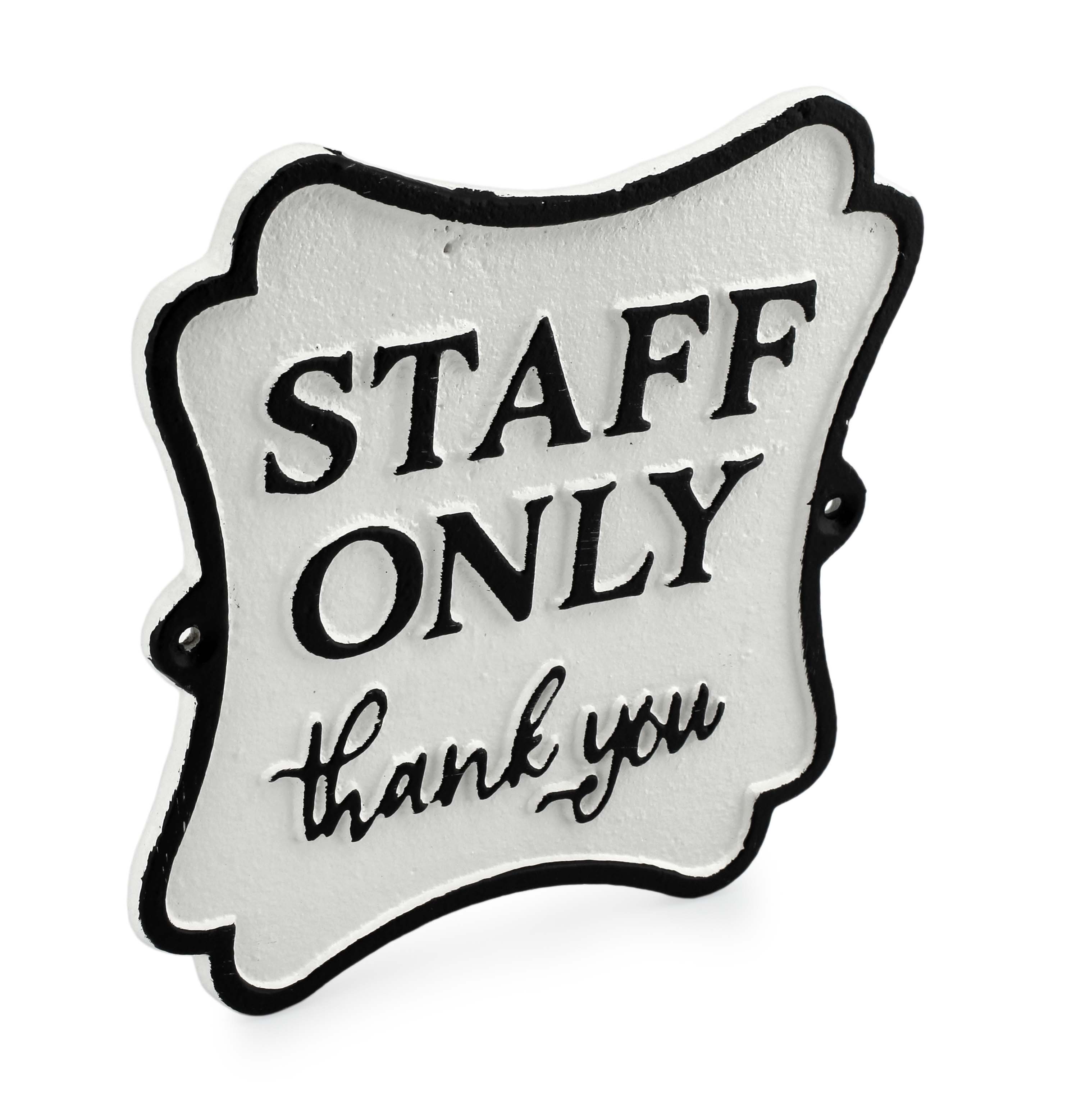 AuldHome Cast Iron Staff Only Sign, Business Door Sign for Employees Only Area - image 3 of 5