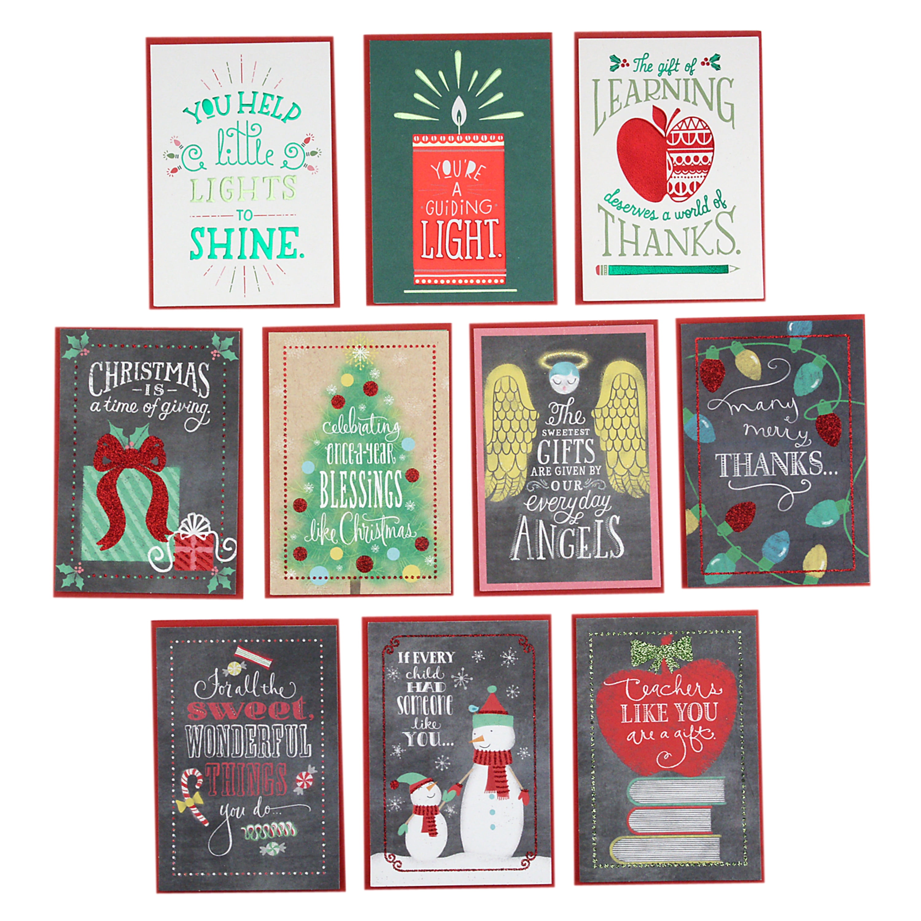Hallmark Christmas Greeting Cards with Envelopes, 5.75" x 8.31" (10