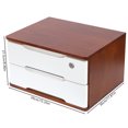 thumbnail image 5 of Aiqidi Wooden Desktop Storage Box 2Drawers Jewelry Accessory Sundries Organizer Countertop Decoration Organizing Box with 1Lock(Walnut+White), 5 of 12