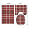 thumbnail image 3 of Red and Green Christmas Plaid Pattern Bathroom Rugs Sets 3 Piece,Toilet Cover Set,Absorbent Non Slip Bathroom Mats Sets with U-Shaped Contour Rug Toilet Rug Set, 3 of 5