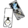 thumbnail image 3 of Ring Kickstand Magnetic Case for Samsung Galaxy Z Flip 5 4 5G Compatible with Magsafe,Shockproof Transparent Anti-Yellow for Women Men Armor Cover (Black,for Samsung Z Flip 5), 3 of 13