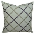thumbnail image 5 of Thomas Collection White Purple Taupe Linen Embroidered Geometric Pillow - 11180, 5 of 5